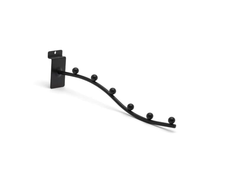 7081264746159_Slatwall-Presentatiestang-cascade-30cm-6-knops-Zwart-1