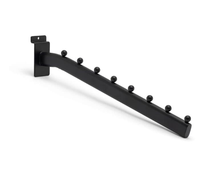 7081265821831_Slatwall-Presentatiestang-schuin-40cm-8-knops-Zwart-2