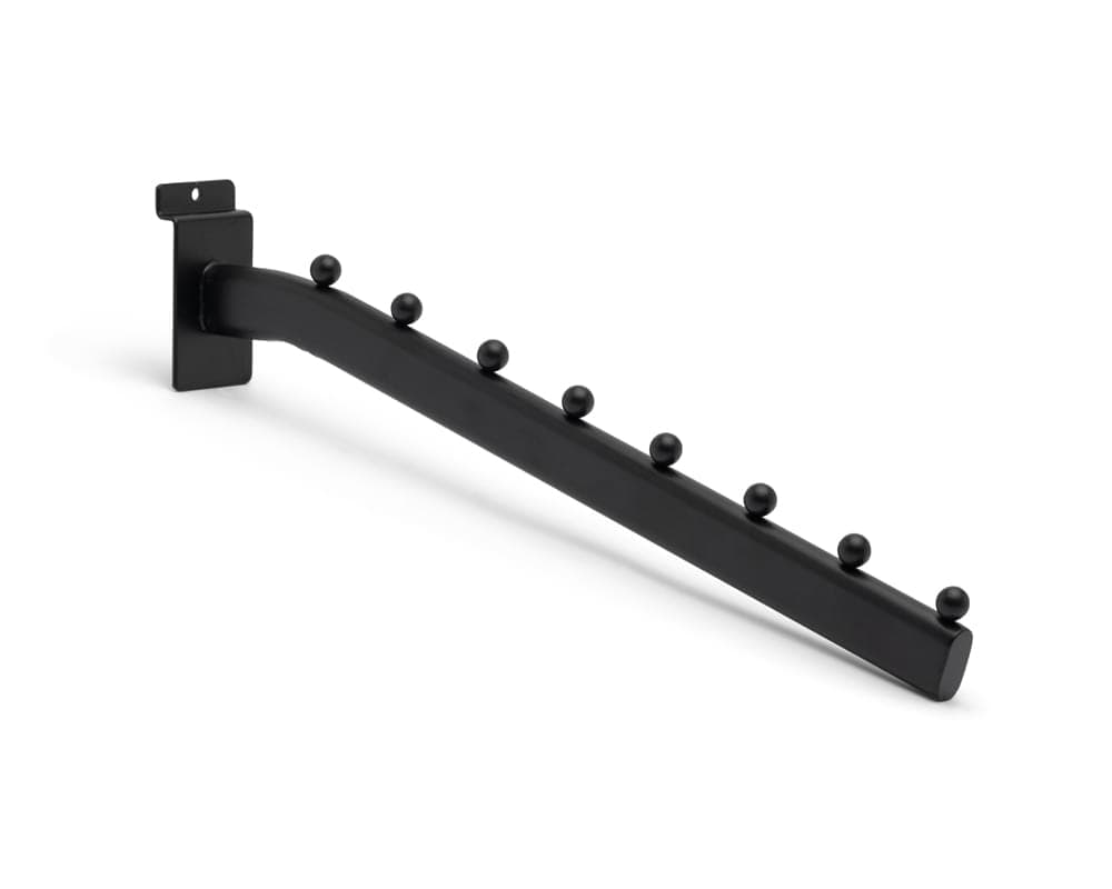 7081265821831_Slatwall-Presentatiestang-schuin-40cm-8-knops-Zwart-2